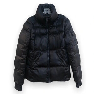 S13 Black Designer Winter Classic Down Puffer Coat Women's Large